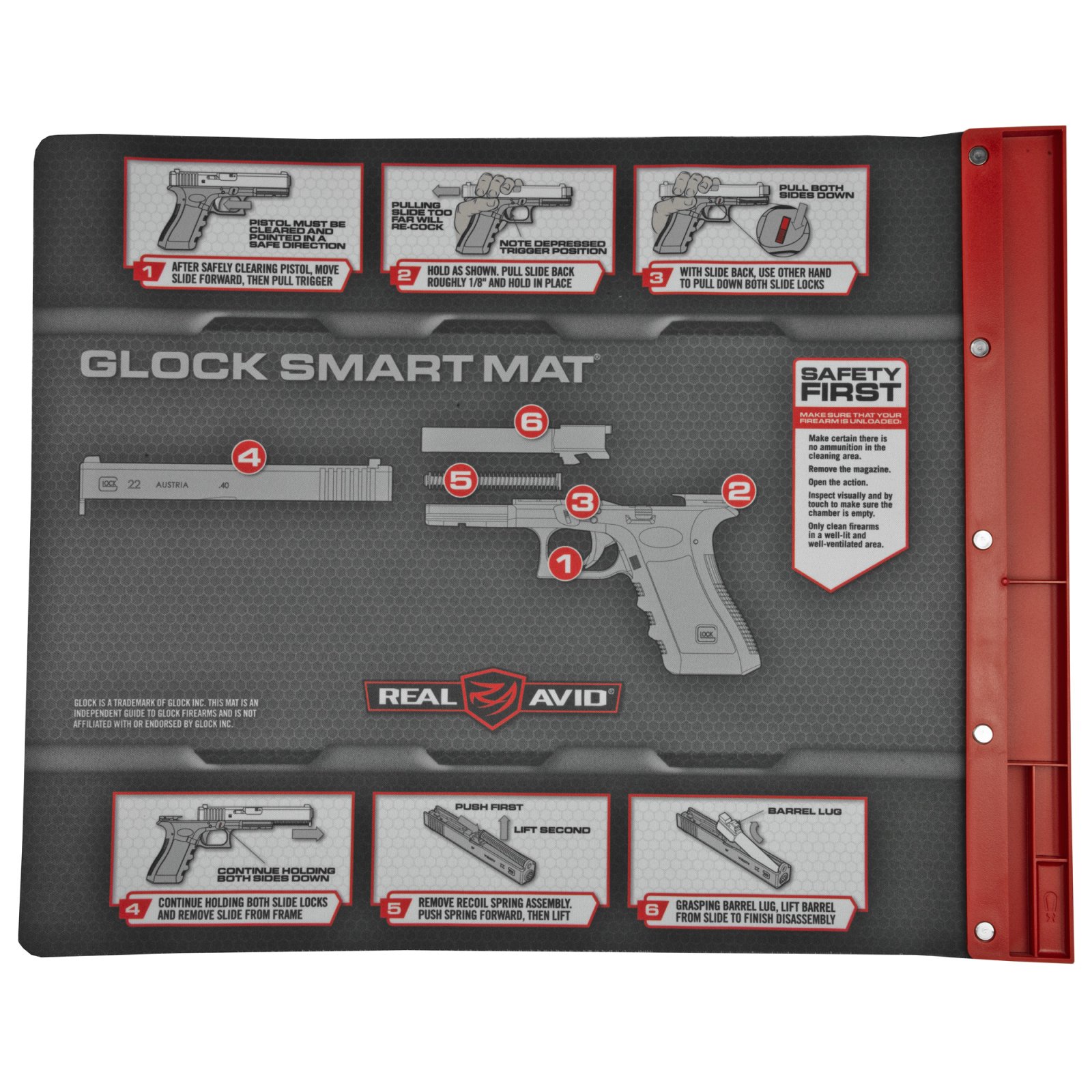 Real Avid AVGLOCKSM Smart Mat 19"x16" Non-Slip Rubber Cleaning Mat