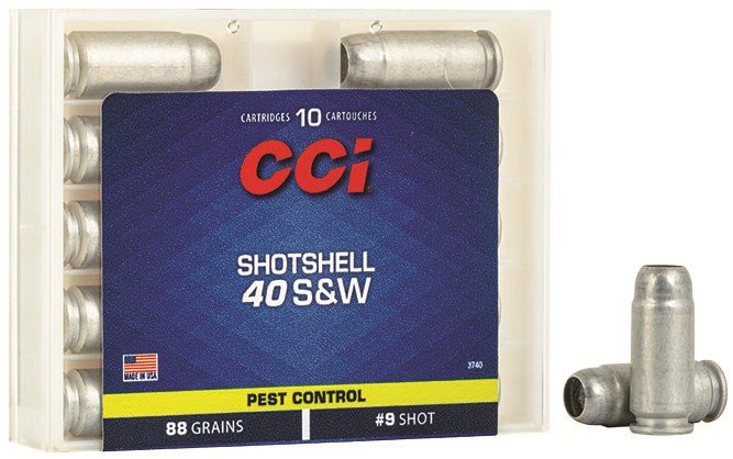 CCI 3740 Pest Control Shotshell 40 S&W 88 gr 1250 fps #9 Shot 10 Bx/20 Cs - CCI - SHOTSHELL #9 SHOT