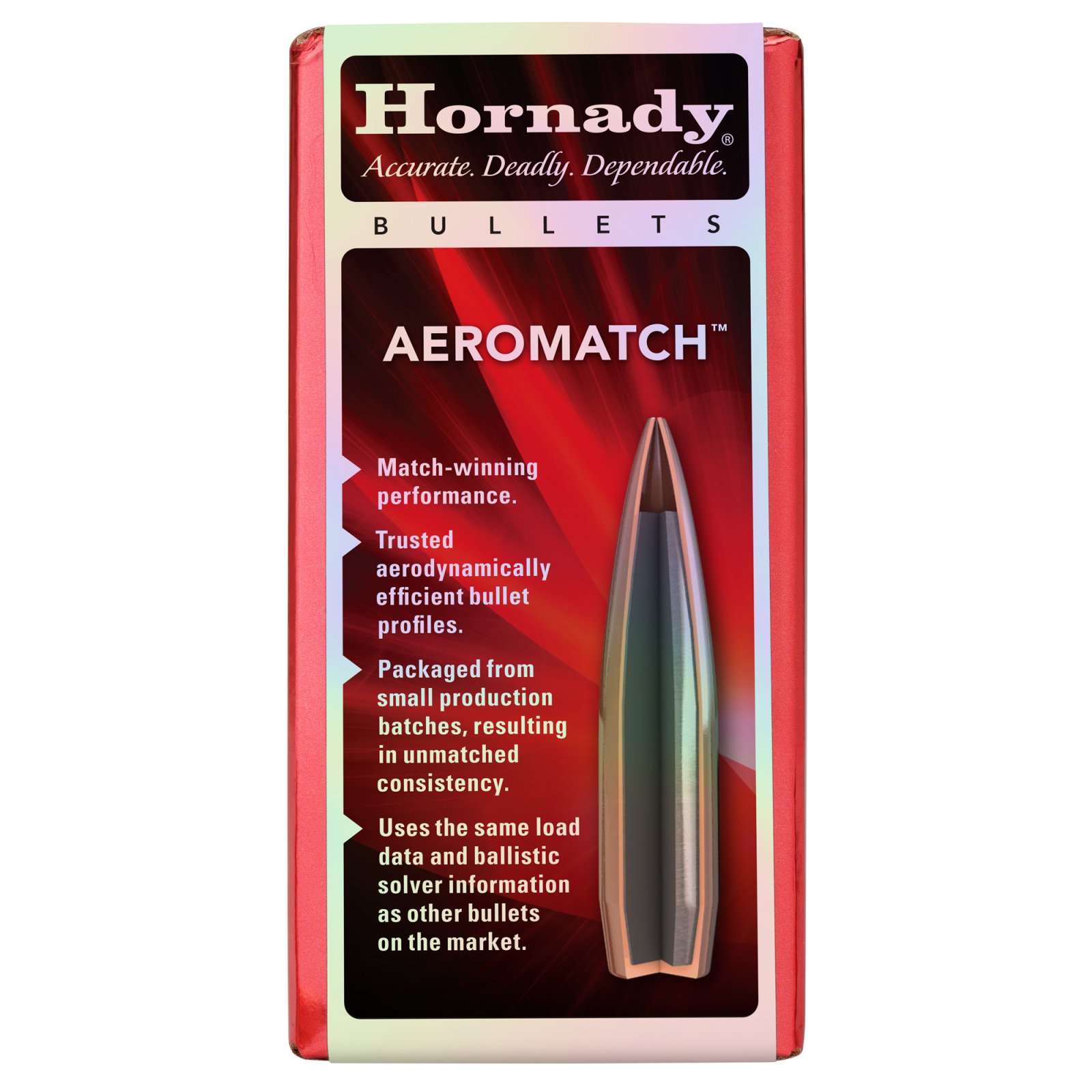 Hornady Aeromatch Rifle Bullets 6.5MM .264 140 GR HHB  (1-8) 100 RDS