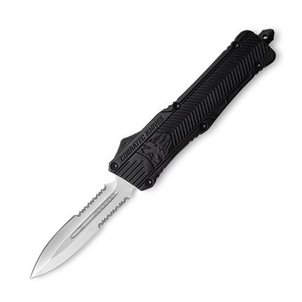 CobraTec LBCTK-1LDAG2SS 3.9" Dagger OTF D2 Steel Black Serrated Blade - CobraTec Knives