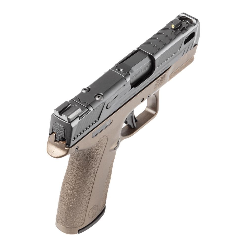S&W PC Shield-X Carry Comp Midnight Bronze Handgun 9mm Luger 13(1)&15(1)rd Magazines 3.6 Ported Barrel Thumb Safety