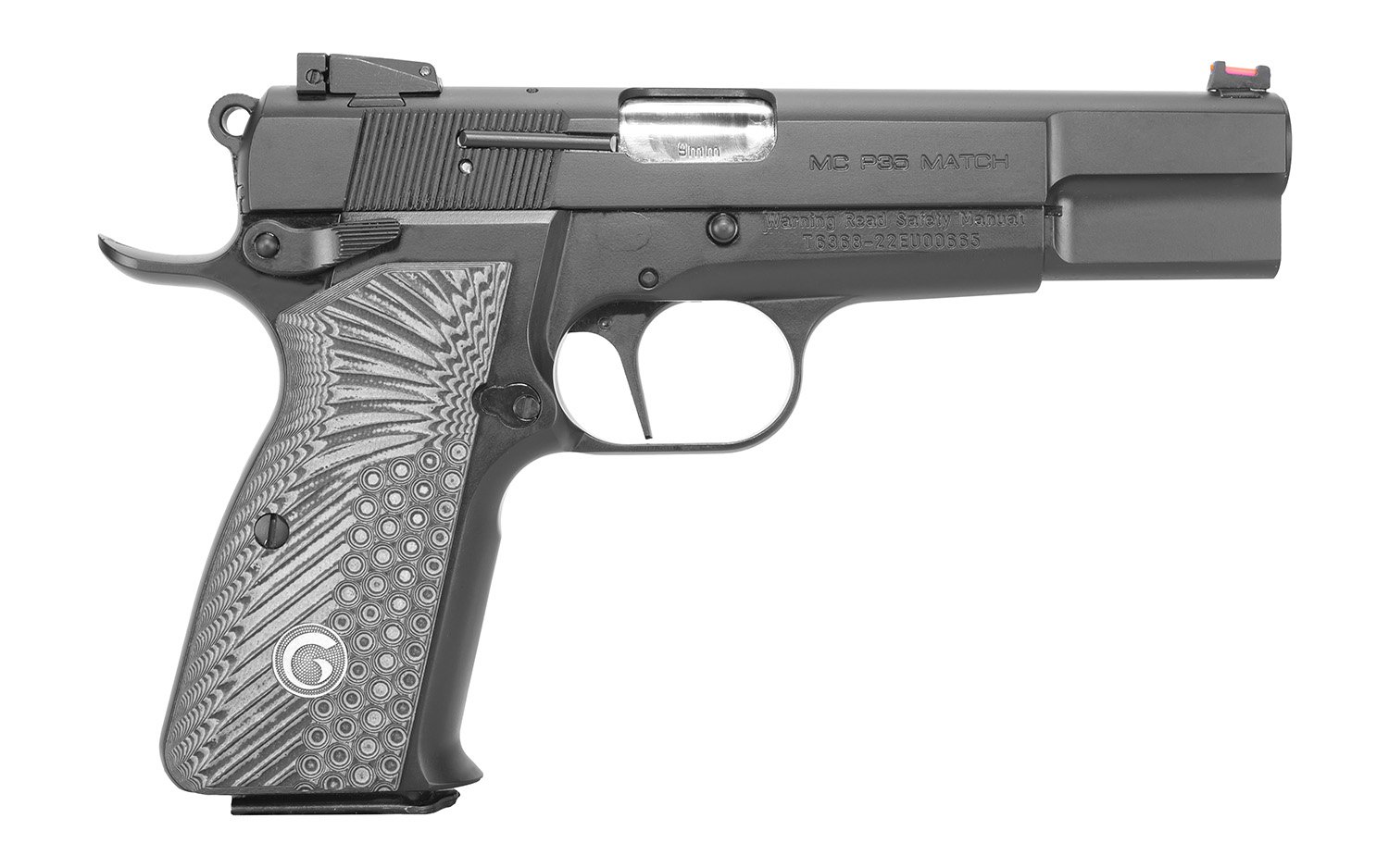 EAA Girsan MCP35 Match 9mm Pistol 4.87" Barrel Fiber Optic Sights Black - EAA - 9mm