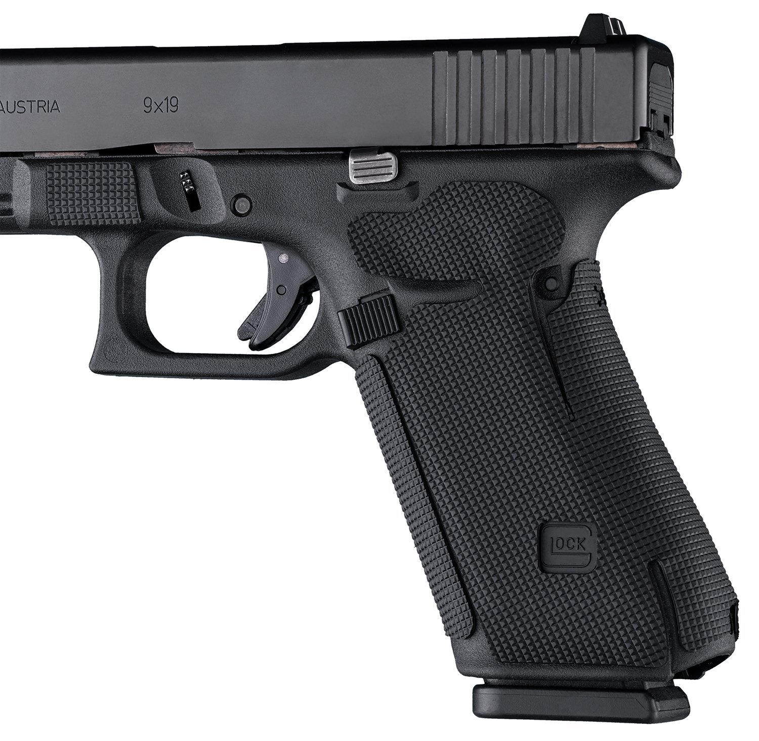 Hogue 17178 Glock 17 17MOS 34MOS 45 45MOS 19X - Wrapter Rubber Adhesive Grip - Block Texture - Black - Small Frame Full Size Generation 5 Small Backstrap