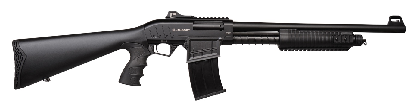 ADAM ETP12S 12GA Pump Shotgun, 18" Barrel, 5+1 Mag, Pistol Grip Stock
