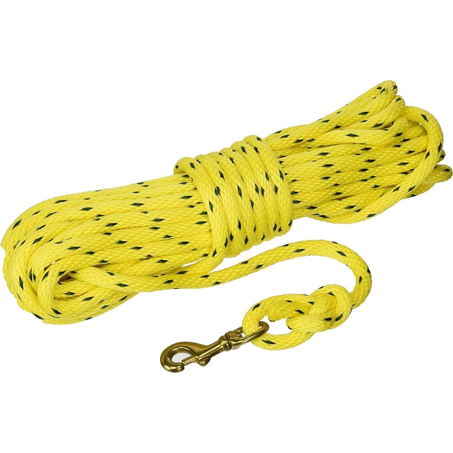 Solid Core Rope Check Cord with Solid Brass Snap - 3/8" Training Tool