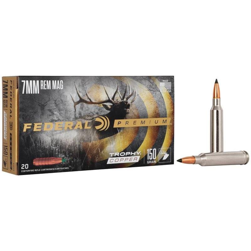 Federal 7mm Rem Mag 150 gr Trophy Copper Ammo 20/box P7RTC3 - Federal Premium Ammunition - TROPHY COPPER