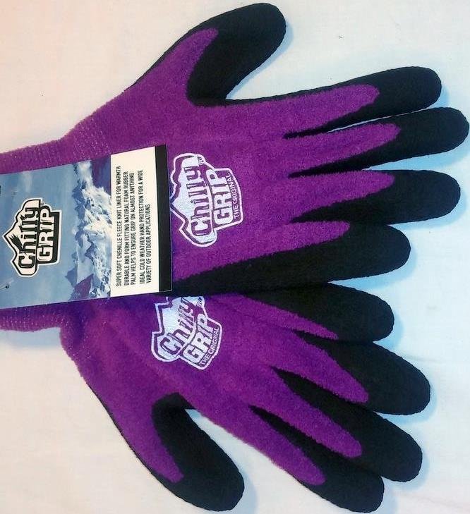 Buy RED STEER WOMEN'S CHILLY GRIP GLOVES MEDIUM  PURPLE  CHENILLE KNIT LINER online