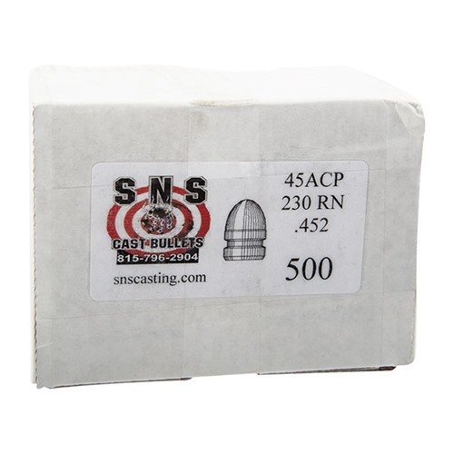SNS SS45230RN 45 Cal .452" 230gr RN Lead Bullets 500/Box - SNS CAST BULLETS - 45 CALIBER