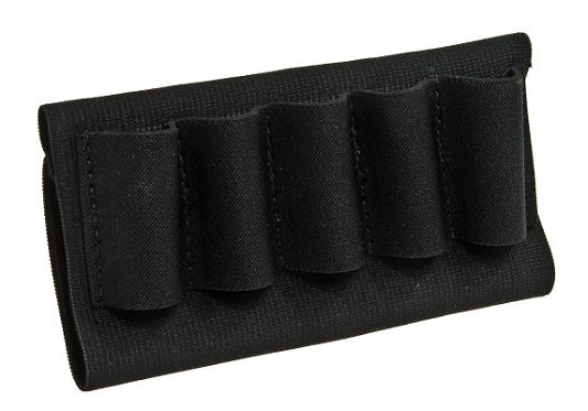 Blackhawk 74SH02BK Shotgun Butt Stock Shell Holder with 5 Elastic Ammo Loops - Blackhawk - BLACK