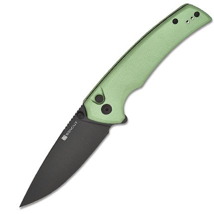 SENCUT S21022B-5 Serene Green Aluminum Handle Black D2 Blade 3.48" - SEN
