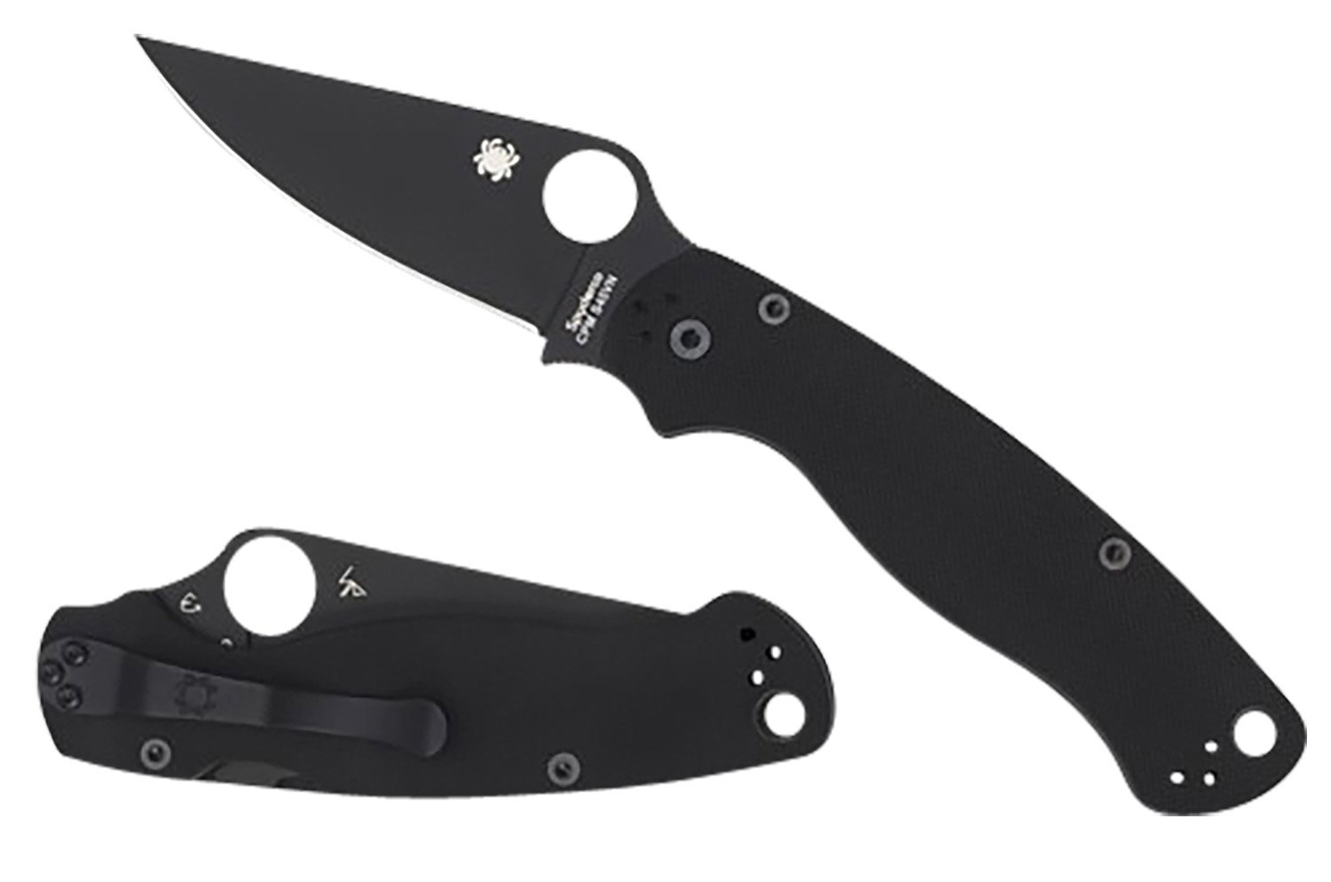 SPYDERCO Para Military 2 G-10 Black Blade Knife (C81GPBK2)