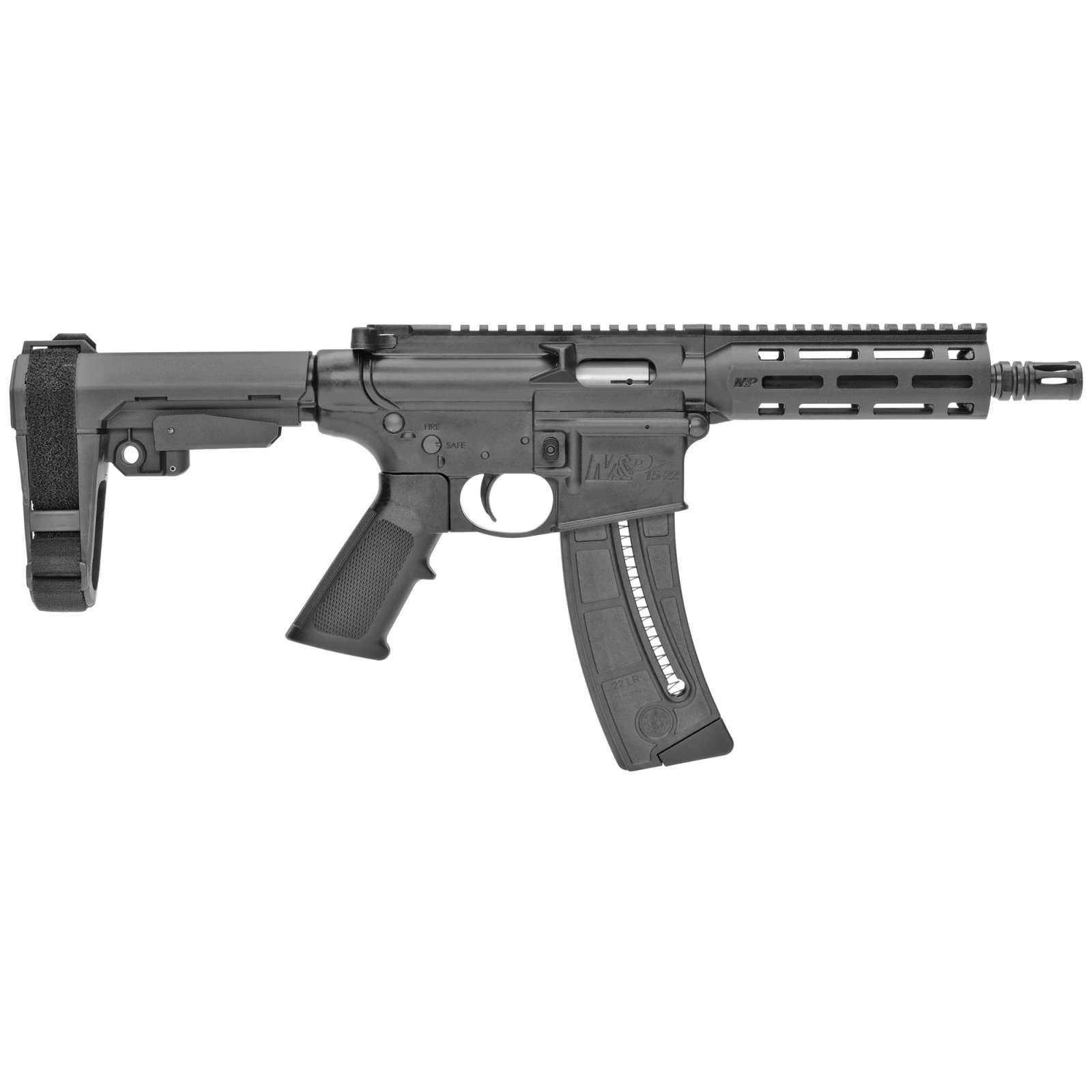 Smith & Wesson M&P15 Pistol 22 LR 8 in Black Carbon Steel 25+1 Semi-Auto