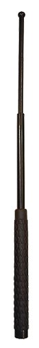 PS Products NS26R 26in Steel Baton - Expandable, Black, Textured Rubber Handle, Nylon Holster
