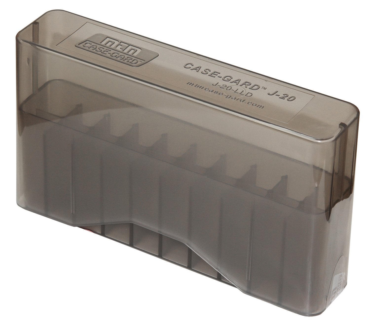 MTM Case-Gard J-20 Series Slip-Top Ammo Box - 20 Round - Clear Smoke - 7mm Rem - 260 Rem - 6.5-08 A-Square - MTM Case-Gard - SLIP-TOP AMMO BOX