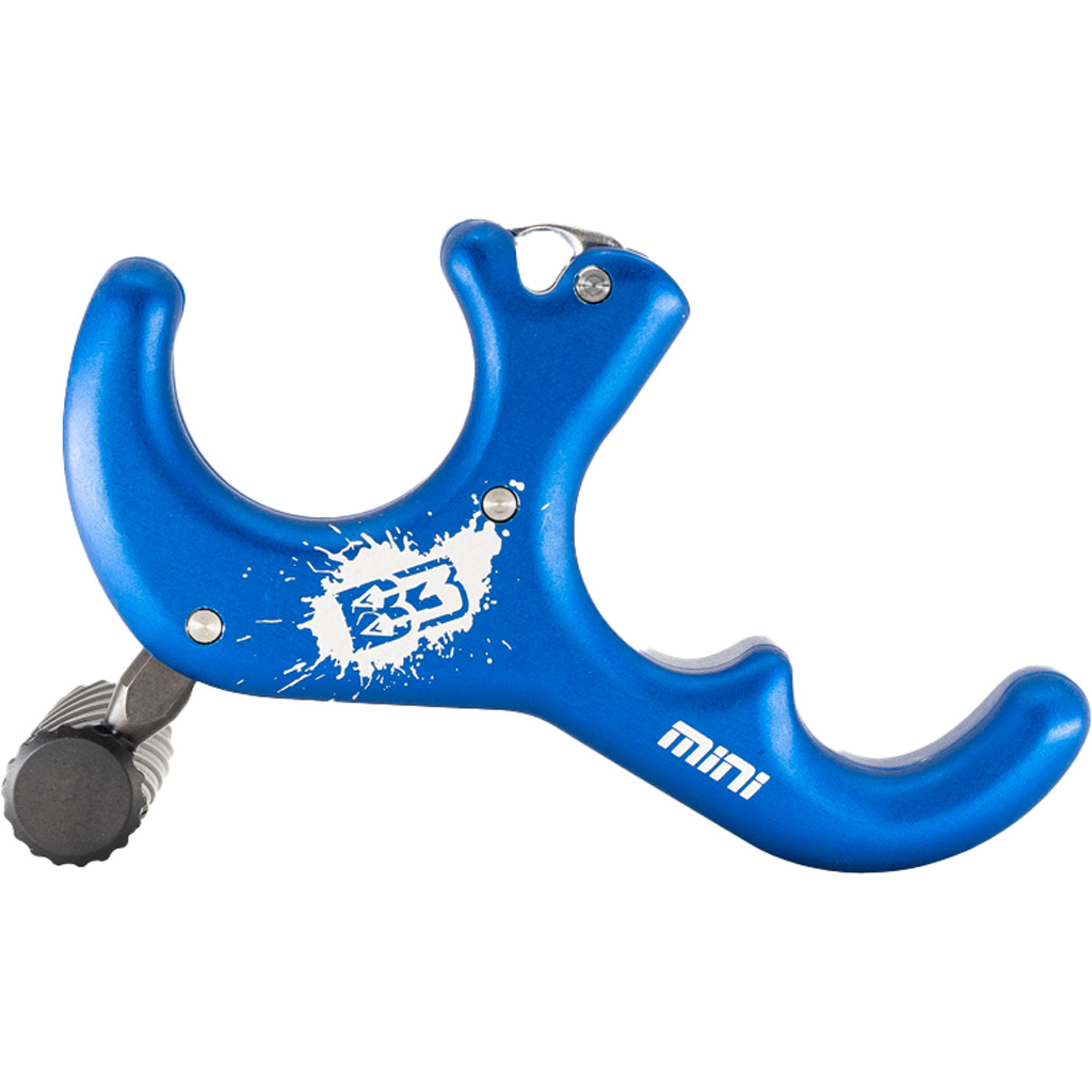 EXIT MNBL B3 Exit Mini Release, Blue, 3-Finger, 440C Steel Hook, Aluminum Handle