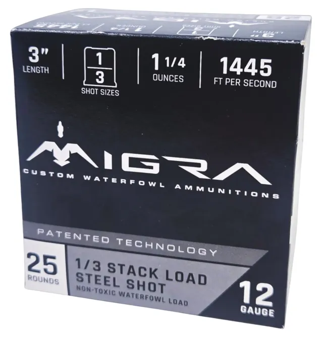 Buy Migra Ammunitions M12SS13 Staxd 12Gauge 3" 1 1/4oz 1/3Shot 25 Per Box/10 Case online
