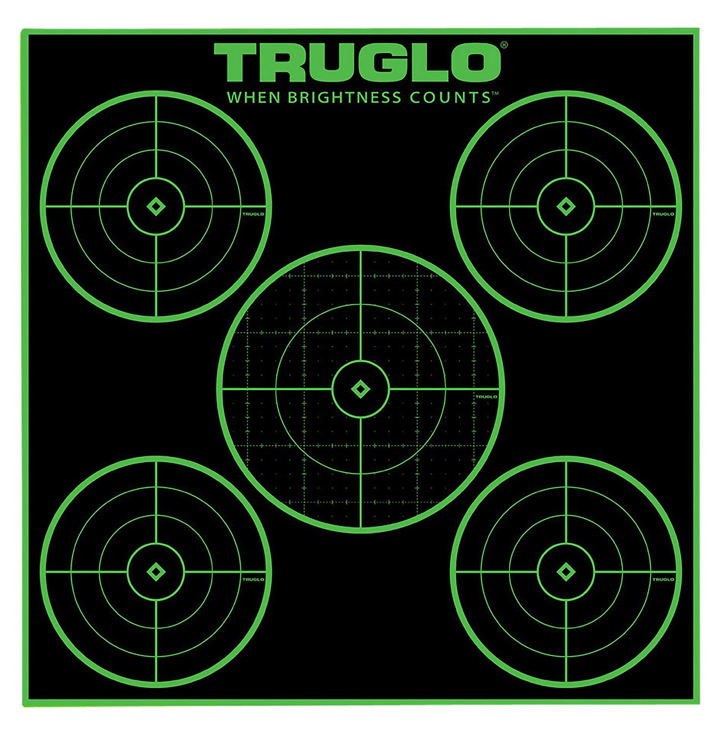 TruGlo TG11A25 Tru-See 5-Bullseye Self-Adhesive Targets 12"x12" 25 Pack