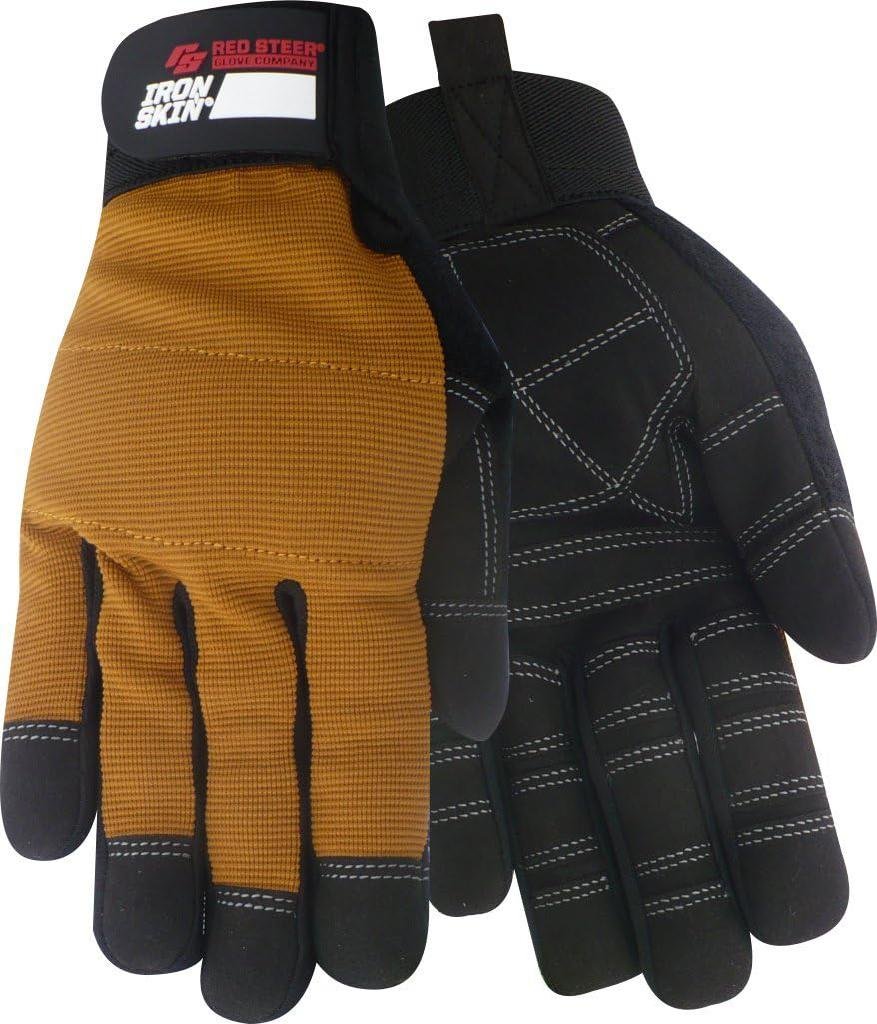 RED 141-XL Synthetic Leather Double Palm Glove, Breathable Back