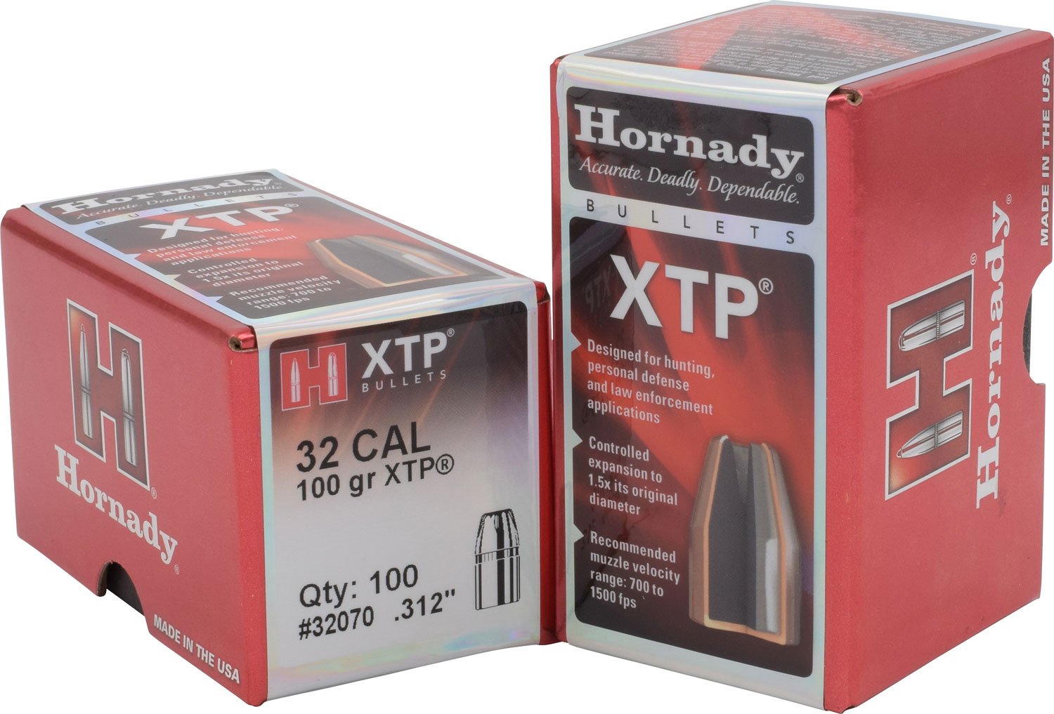 Hornady 32070 XTP Hunting 32 Cal .312 100 gr Hollow Point (HP) - Horn Hunter - 32 Caliber