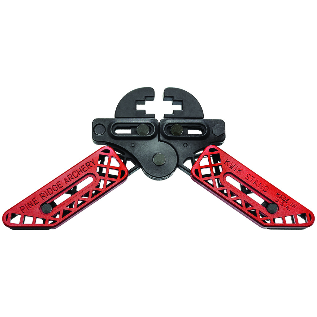 Pine Ridge Kwik Stand Bow Support - Red/Black - Model 2559-R - Adjustable Jaws and Legs