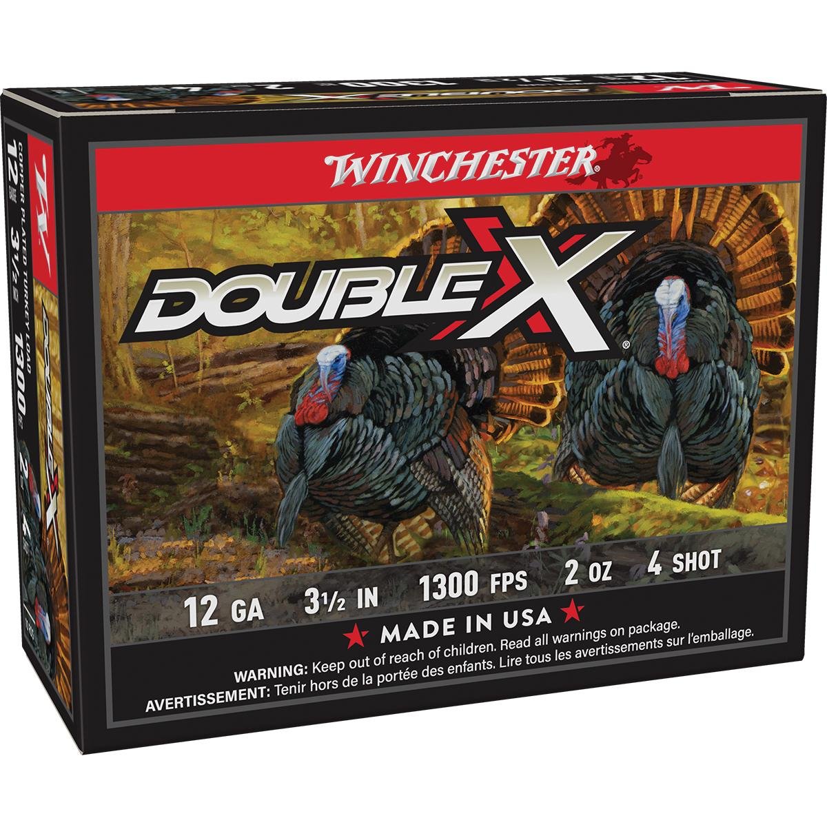 Winchester Ammo STH12354 Double X High Velocity Turkey 12 Gauge 3.50" 2 oz 1300 fps 4 Shot 10 Bx/10 Cs - Winchester - LEAD