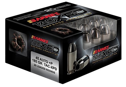 Barnes 21555 TAC-XPD 45ACP +P 185gr Defense Ammo 20 Rounds - Browning - .45ACP