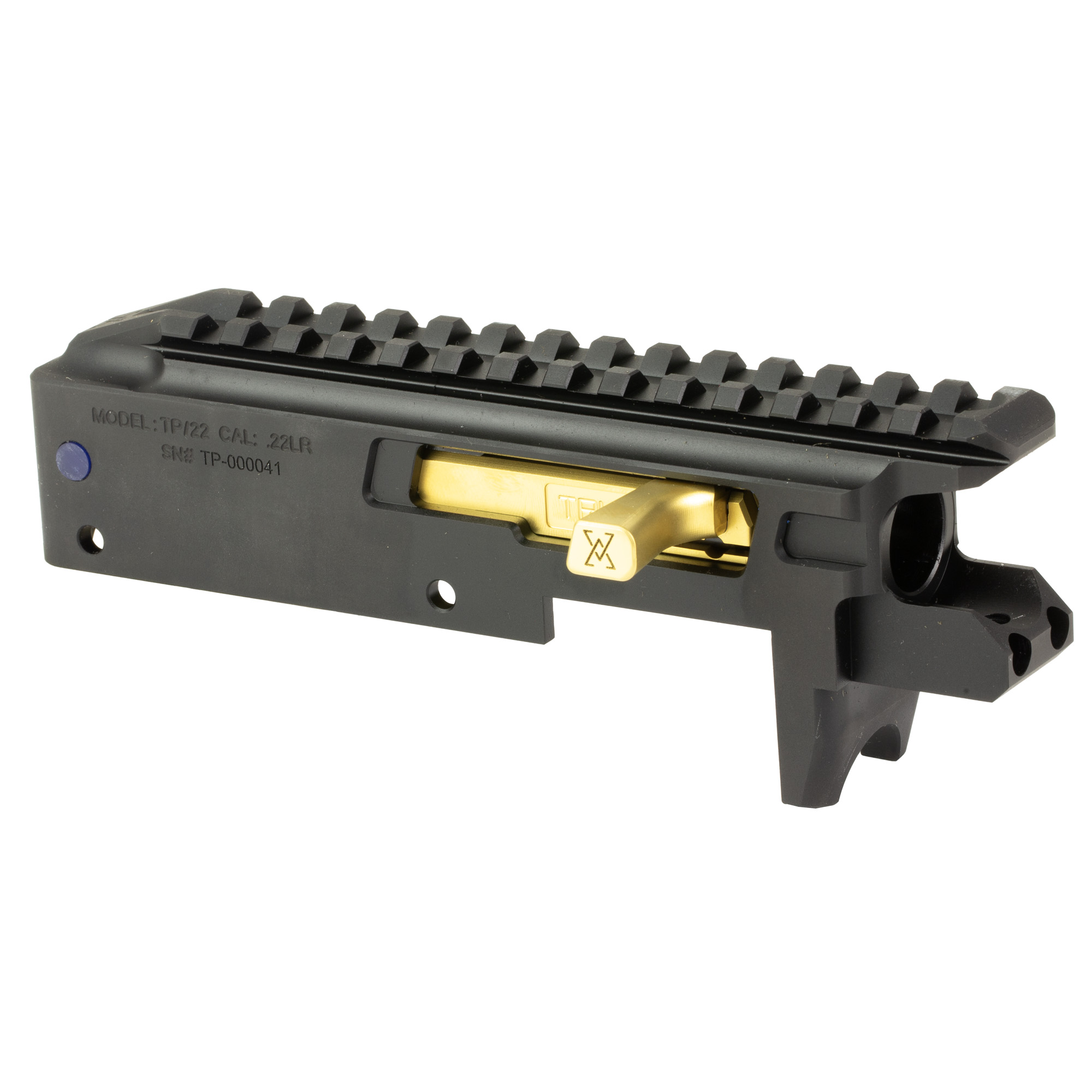 True Precision Inc TP1022CMPRCBLG TP/22 Receiver Set Aluminum Black Anodized Receiver/ Gold Bolt