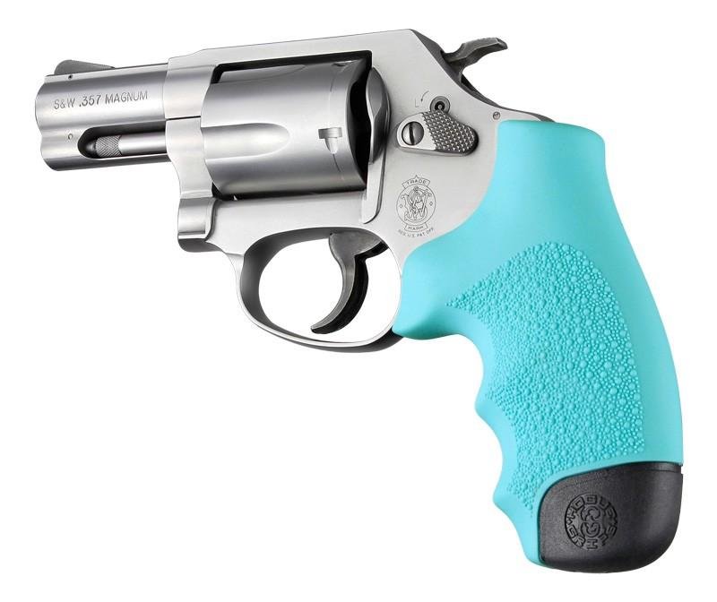 Hogue Rubber Grip for S&W J Frame Round Butt Aqua Md: 60004