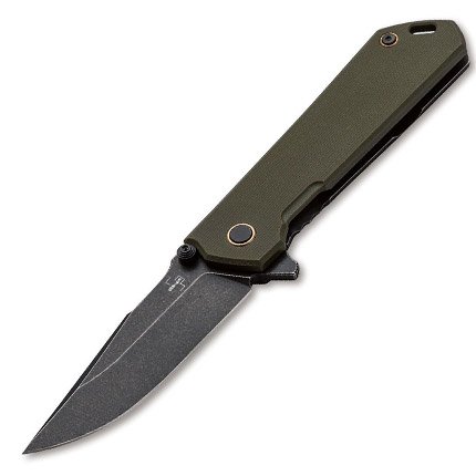 BOKER KIHON 3.4 DROP PLAIN BLACK/G10 Assisted Flipper, stonewash D2, stainless Framelock, Lock-Stop, G10 - Boker