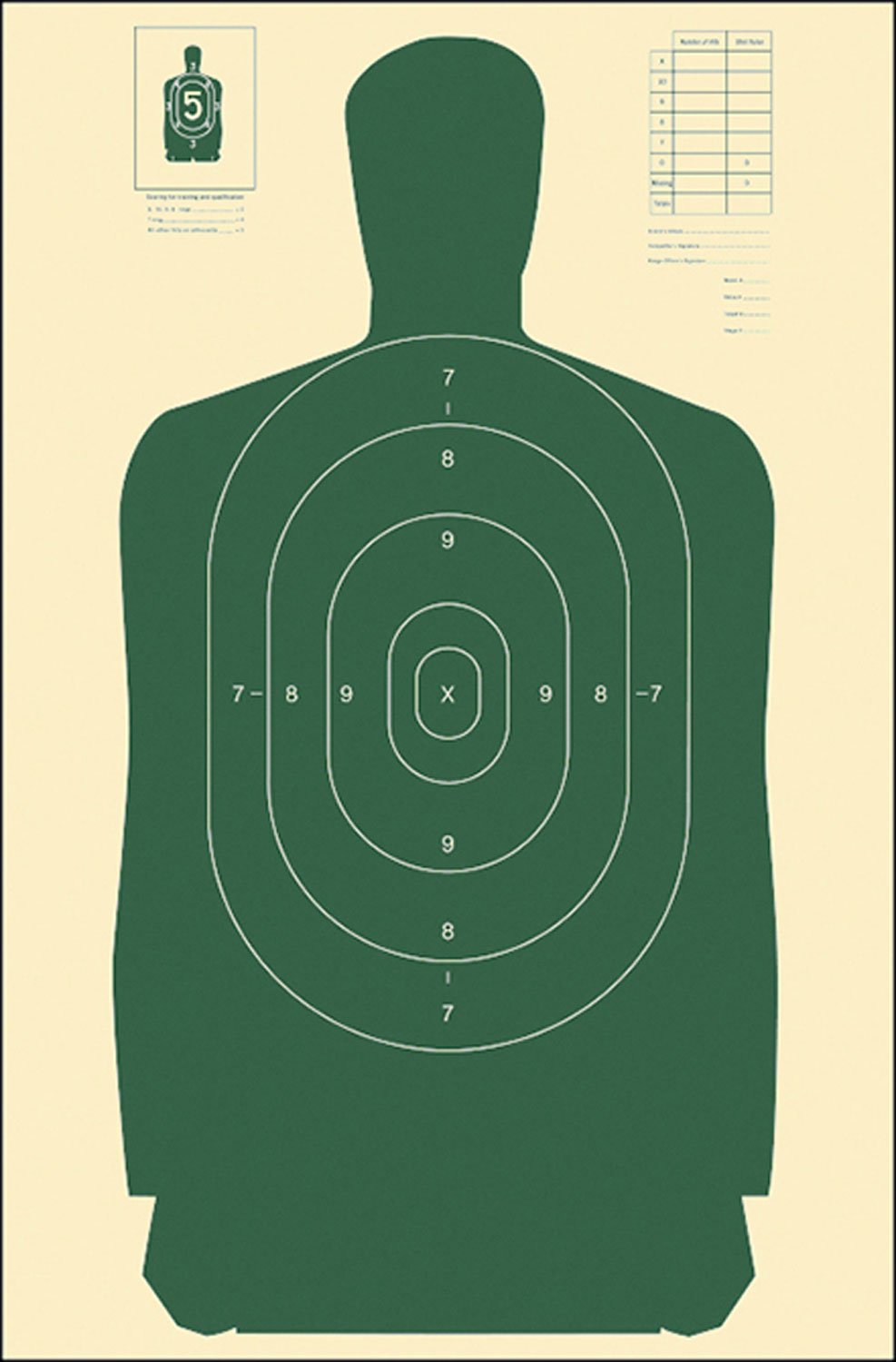 Action Target B27SGREEN100 Silhouette Paper Target 24"x45" Green 100 Pack