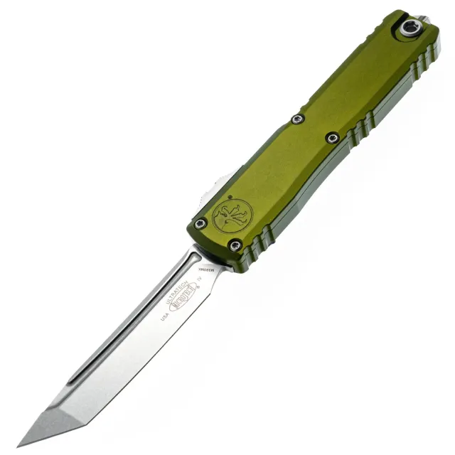 Microtech Ultratech G4 3.55 In Stonewash OD Green Aluminum Handle