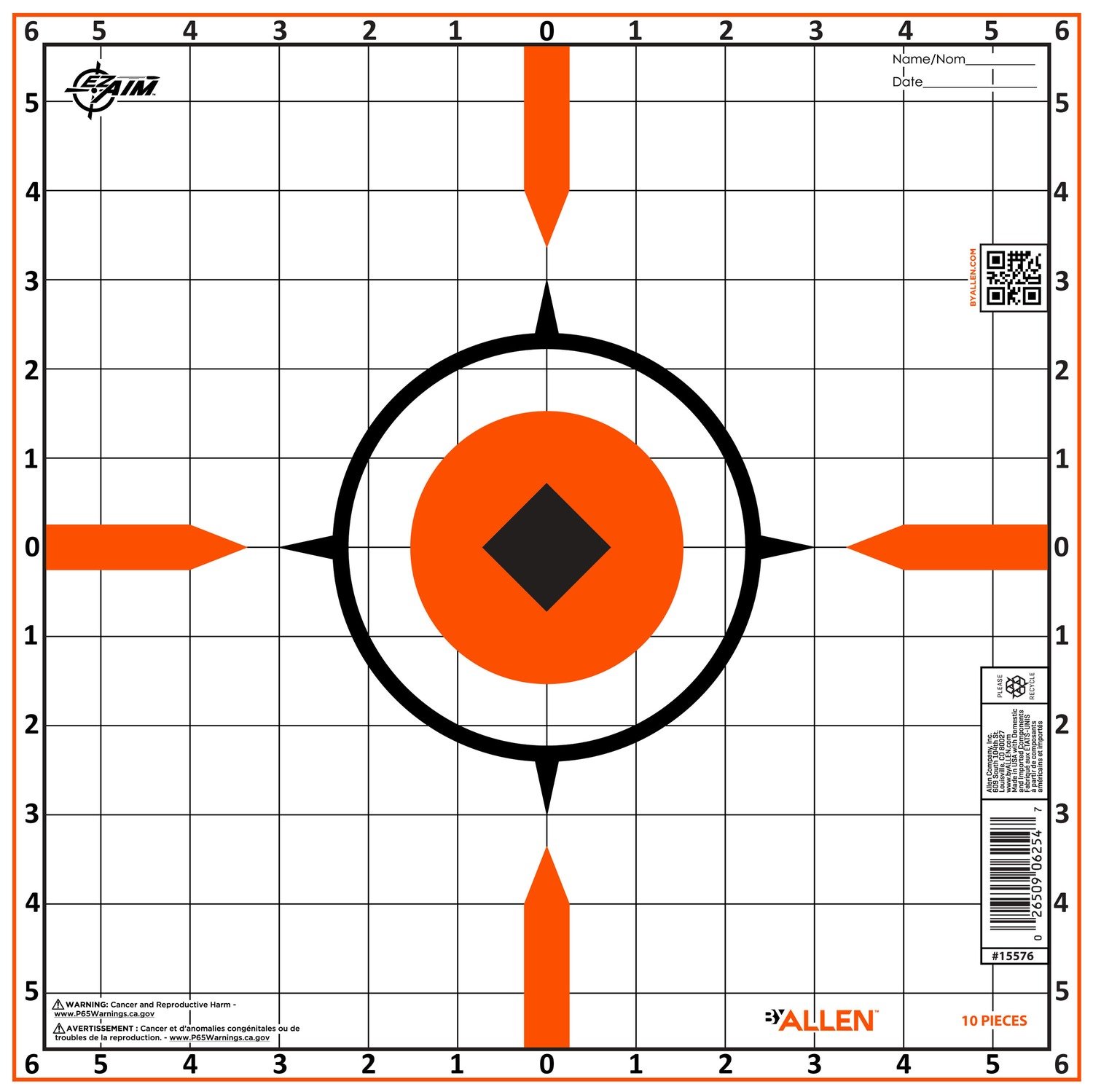 Allen 15576 RIGID SIGHT-IN TARGET 10PK