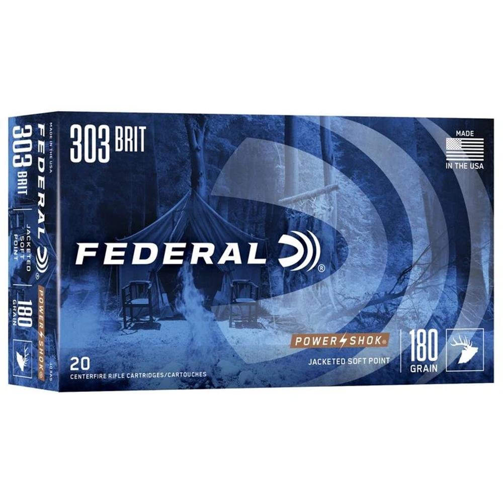 Federal Power-Shok .303 British 180 gr SP Rifle Ammo 2460 ft/sec - 20/box