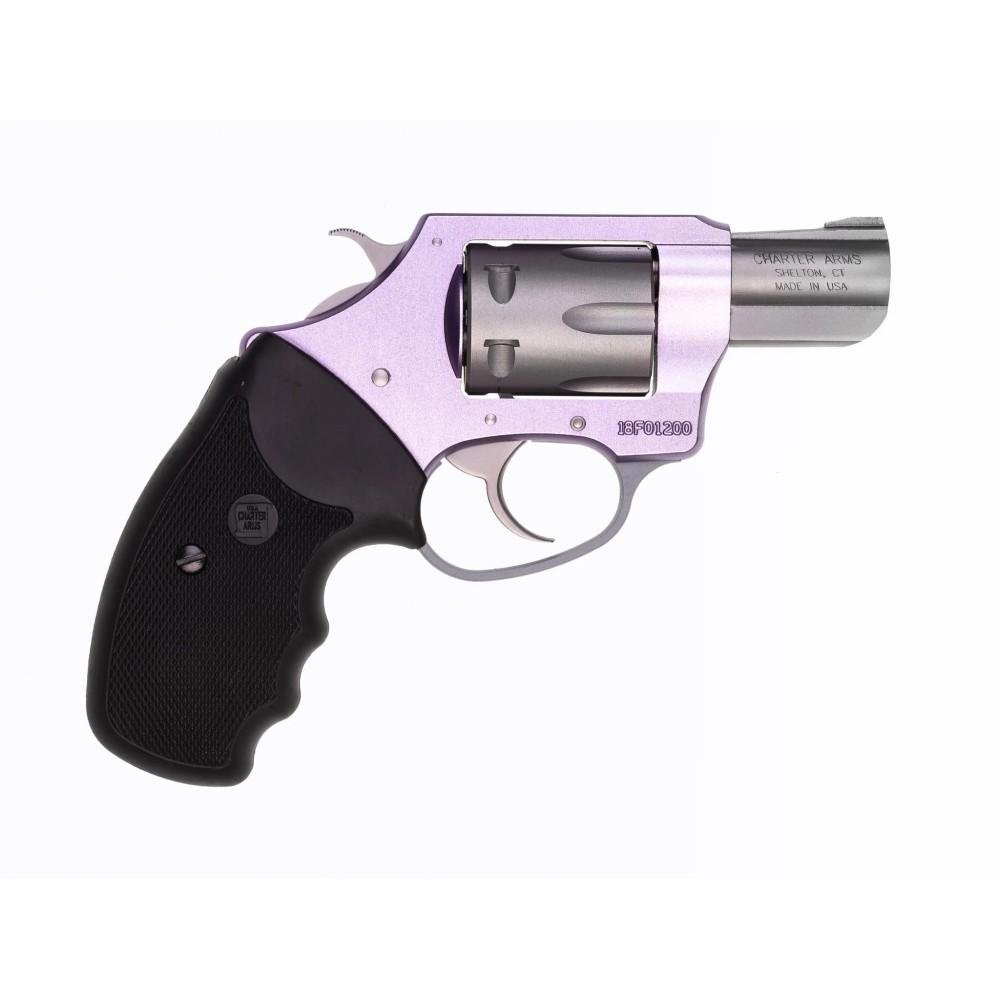 Charter Arms 52240 Pathfinder Lite Lavender Lady Revolver, .22 LR, 8-Round, 2-Inch Barrel, Carbon Steel, Matte Finish, Rubber Grip - CHARTER ARMS - .22 LONG RIFLE