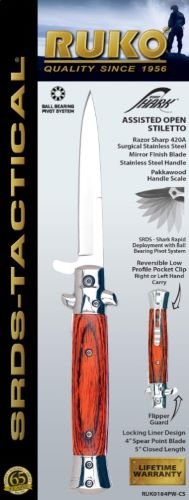 RUKO FOLDER SPRING ASSISTS 4" PAKKAWOOD HANDLE
