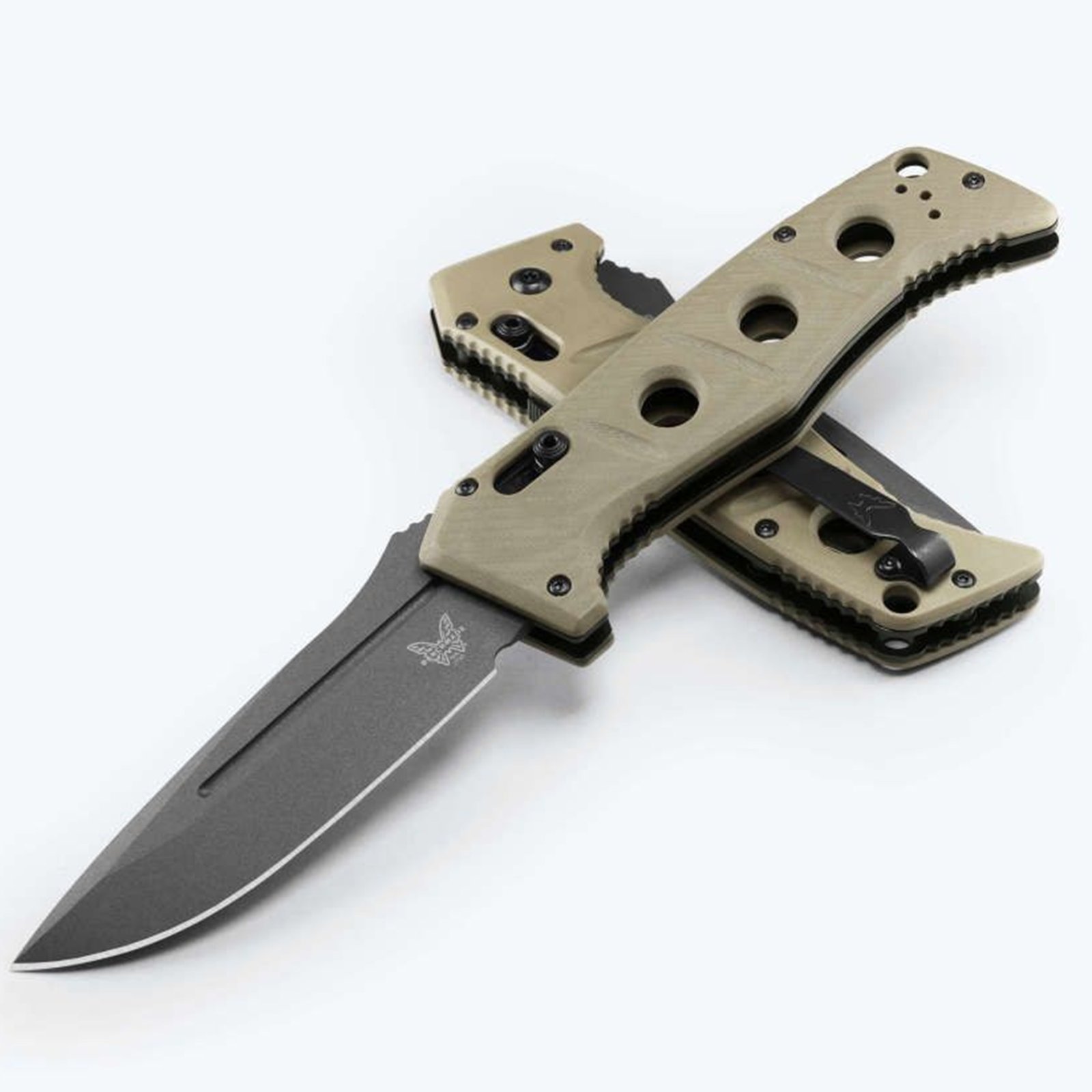 Benchmade Adamas AU/GY/PL 3.8" Tan G10 Scales