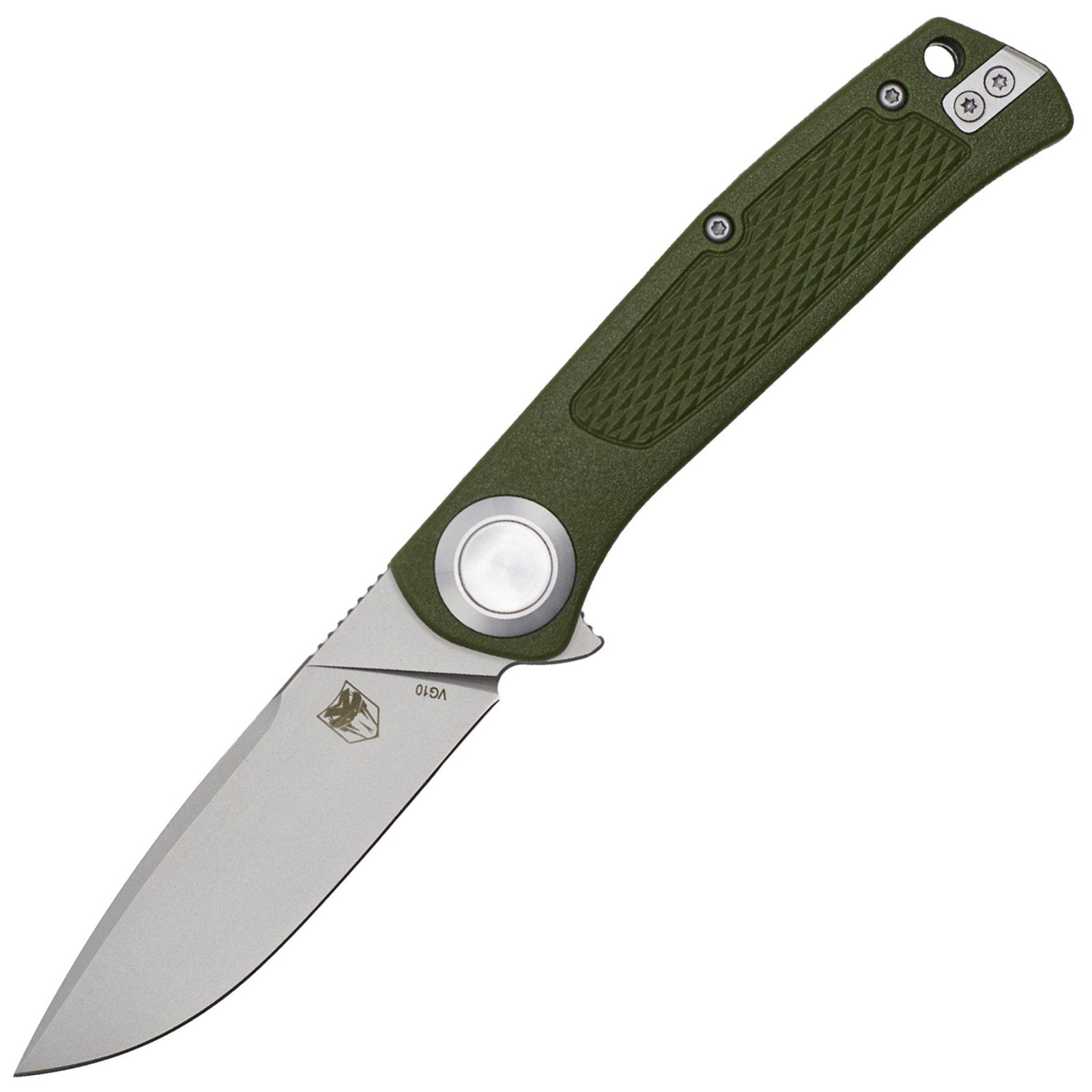 CobraTec EDC Scout Grivory Button Lock Knife Folding Blade OD Green - CobraTec Knives