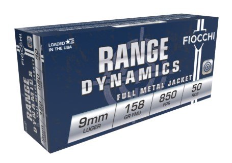 Fiocchi 9Ape Range Dynamics 9Mmluger 158Gr Full Metal Jacket 50 PER Box/20