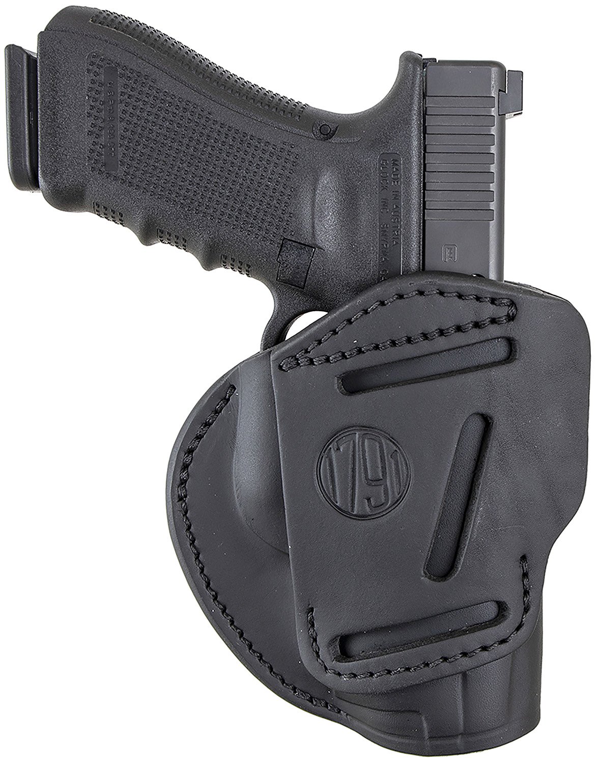 1791 Gunleather 3WH-5-SBL-A 3-Way Holster Stealth Black Size 5 Ambidextrous - 1791 Gunleather - STEALTH BLACK