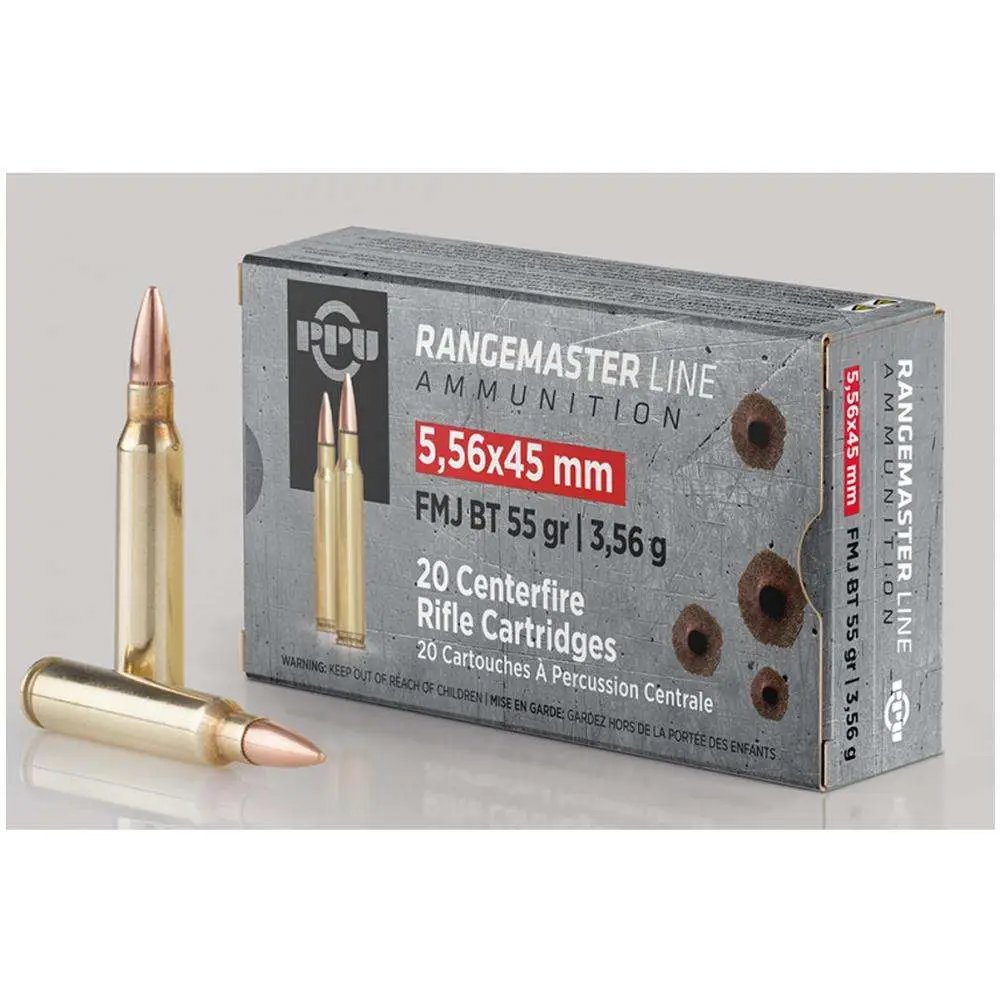 Buy PPU PPRM5561 Rangemaster 5.56x45mmNATO 55gr Full Metal Jacket Boat Tail... online