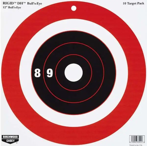 Birchwood Casey Rigid Bullseye Tagboard 12" x 12" Black/Orange 10 Pack - Birchwood Casey