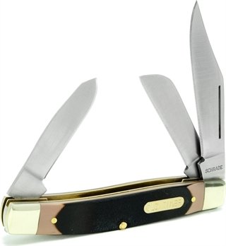 Old Timer 8OT Senior Folding Pocket Knife - High Carbon Stainless Steel Blades - Sawcut Handles - BTI OLD TIMER 4 SENIOR BLADE - 044356001113