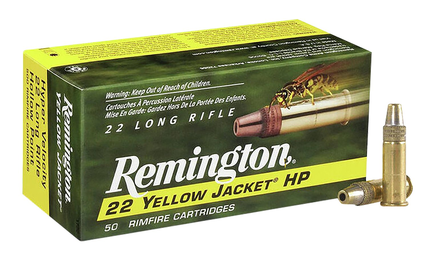 Remington Yellow Jacket 21074: 22 LR, 33gr TCHP, Brass Cased Rimfire Ammo, 50 Rounds, 1500fps Velocity
