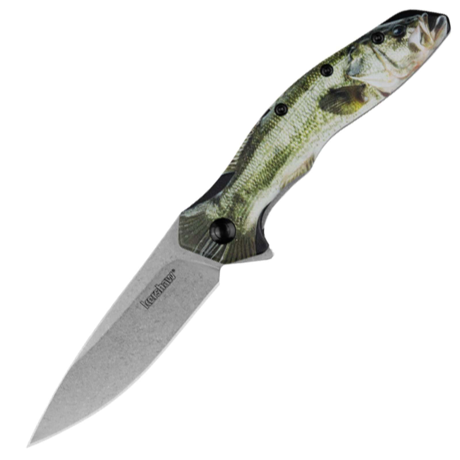 Kershaw Shoreline Bass Folding Knife 3 Drop Point Blade Green