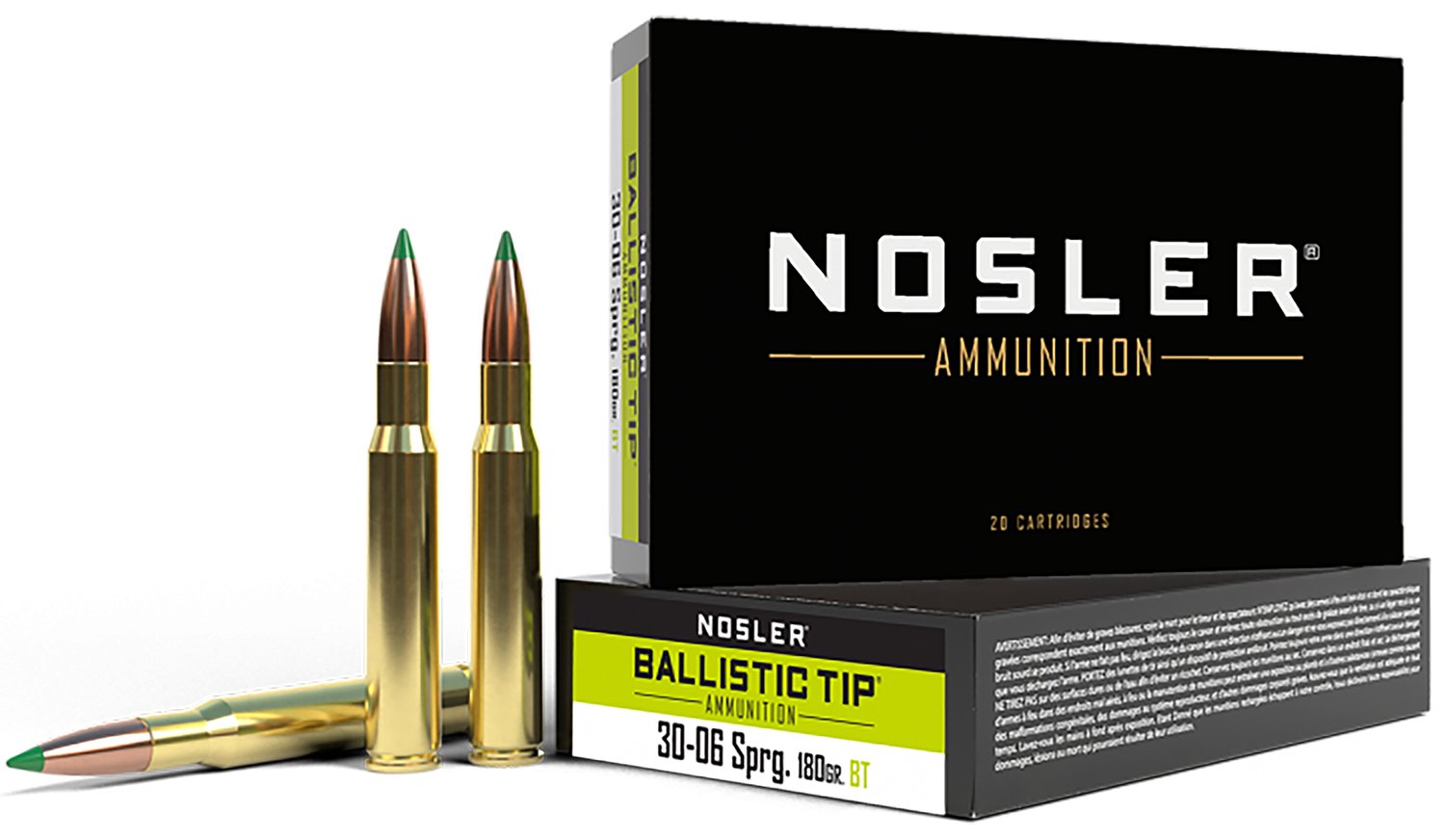 Nosler 40072 30-06 Springfield 180 Grain Ballistic Tip 20 Rounds - Nosler - SPITZER BALLISTIC TIP