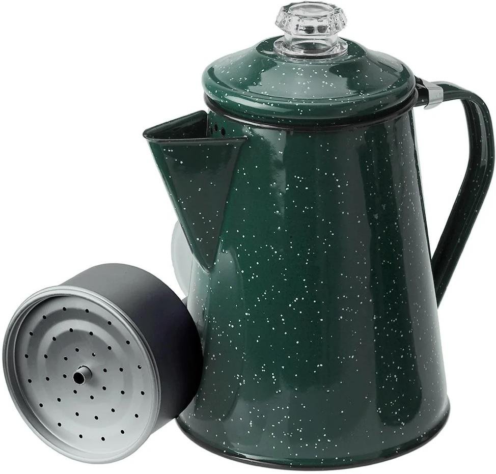 GSI 25254 Enamelware 8-Cup Coffee Percolator, Green