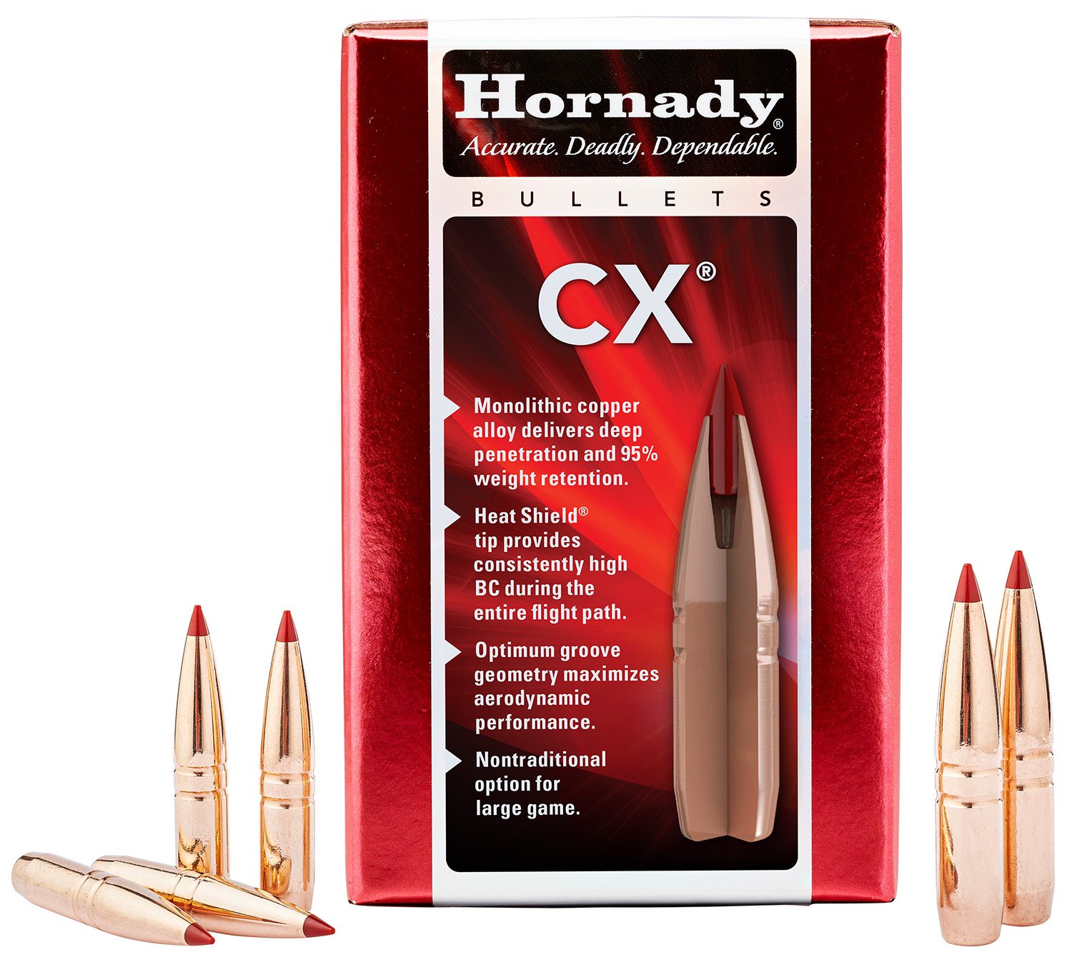 Hornady 261104 CX Hunting 6.5mm 120 gr Copper Solid