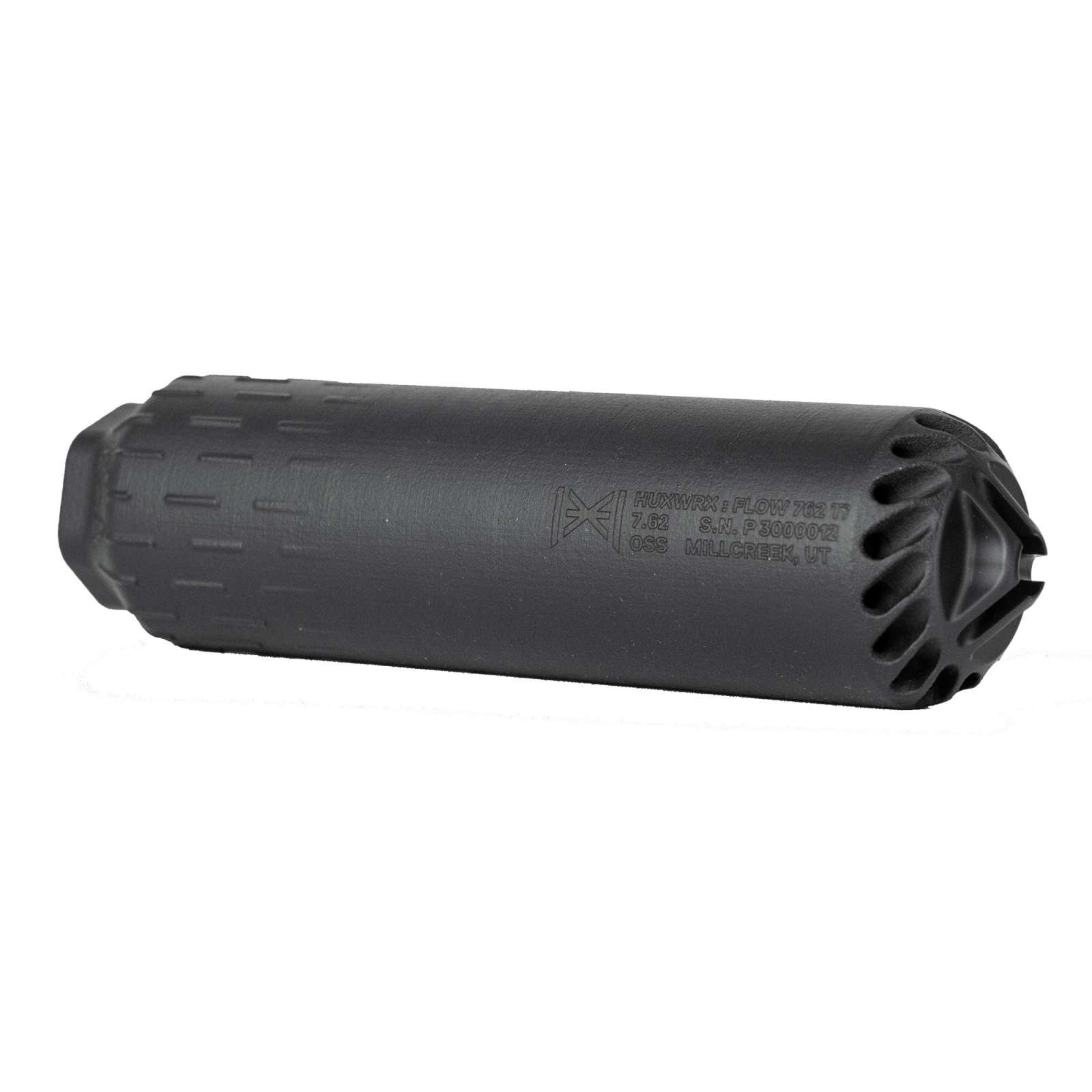 Huxwrx Flow 762 Ti Suppressor 30 Caliber 6.7 in Black Titanium 5/8-24 - HUXWRX - 30 CALIBER | 7.62MM