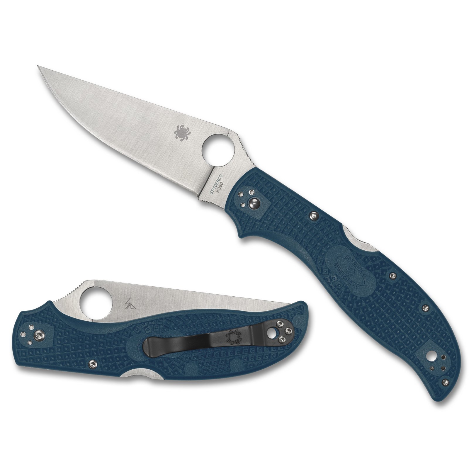 Spyderco C258FPK390 Stretch 2 XL Lightweight Knife Blue - Spyderco