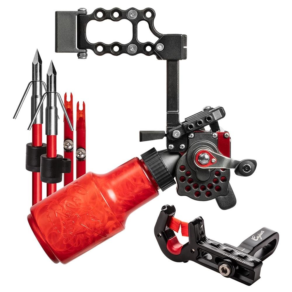 Cajun Winch Pro Kit ABF5050 RH Red, 25yd 250lb Line, 2 Arrows, Brake System - Escalade Sports DBA Bear Archery